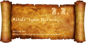 Mihályka Milica névjegykártya